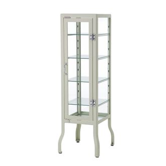 Oresteluchetta Vitrina 1 puerta en acero lacado marfil cm. L.40 p.45 h.126