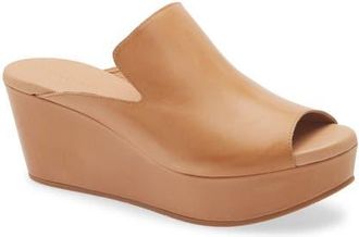 Chocolat Blu Whisper Platform Wedge Sandal in Camel Leather at Nordstrom, Size 8.5