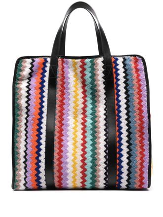 Missoni zigzag cotton tote bag - Purple