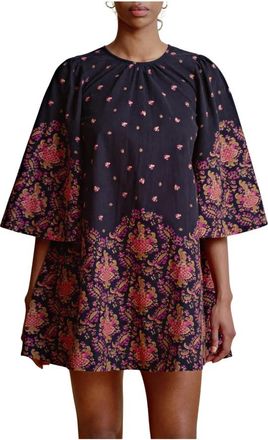 By Ti Mo Stijlvolle Baby Cord Shift Jurk - Dames - Korte kleedjes - Veelkleurig - S - Katoen - Kleedjes