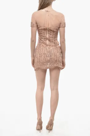 Elisabetta Franchi Mesh Dress with Sequins Elisabetta Franchi