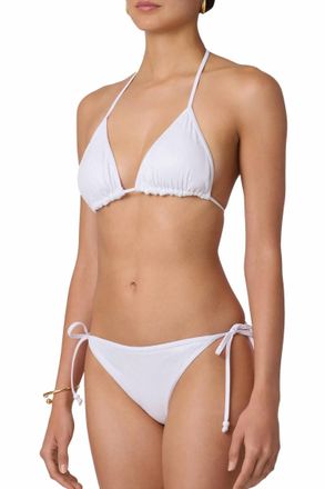 Shoshanna Sequin Jersey Clean Triangle Swim Bottom In Optic White