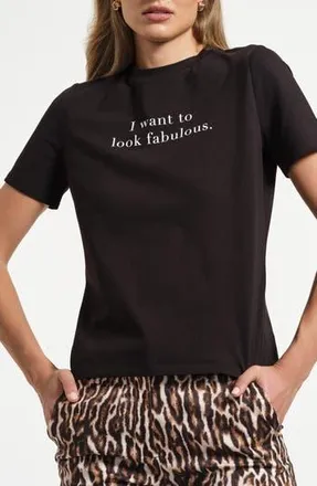 Isaac Mizrahi New York Stretch Cotton Graphic T-Shirt in Fabulous Tee at Nordstrom Rack, Size X-Small