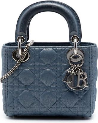 Dior Pre-owned Dior Mini Iridescent Lambskin Cannage Lady Dior Ladies RF7OA8RV106HYU25