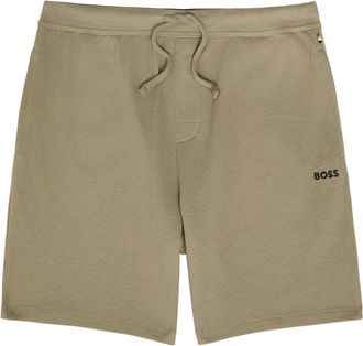 BOSS Boss Logo-embroidered Waffle Shorts - Brown - Xxl