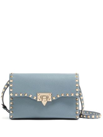 Valentino Garavani small Rockstud grained shoulder bag - women - Grained Calf Leather - One Size - Blue