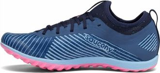 Saucony Womens Havok Xc2 Running Shoe In Blue/citron/viz Pink