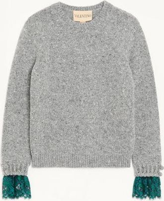Valentino Maglia In Lana E Cachemire Donna GRIGIO XL