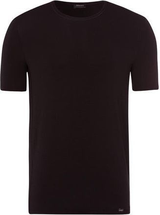 Hanro Natural Function TENCEL and Cotton Fitted Crew Neck T-Shirt in Deep Black at Nordstrom, Size Xx-Large