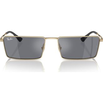 Ray-Ban Emy 56mm Rectangular Sunglasses in Light Gold at Nordstrom