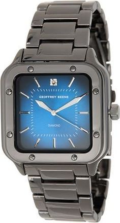 Geoffrey Beene Diamond Bracelet Watch, 41mm in Gunmetal at Nordstrom Rack