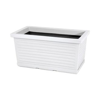 Monacis Maceta Decorativa Cl&aacute;sica Tradicional De 40x22 Cm (alto) En Pol&iacute;mero Blanco Resistente Para Plantas De Jard&iacute;n Y Terraza - Fabricada En Italia Monacis