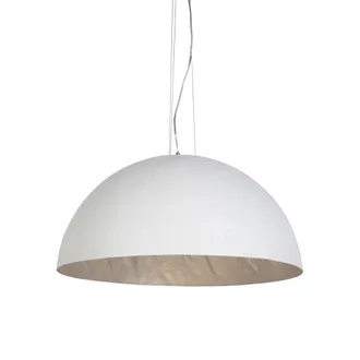 QAZQA Moderno L&aacute;mpara Colgante Moderna Blanca 70 Cm - Magna Pl&aacute;stico /acero Redonda Adecuado Para Led Max. 3 X 60 Watt - Qazqa
