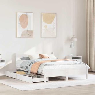 vidaXL Vidaxl - Letto Senza Materasso Bianco 150x200 Cm Legno Massello Di Pino