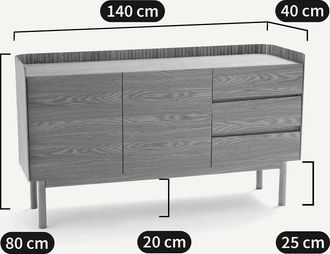 La Redoute Interieurs 2-deurs dressoir met 3 laden, LATTI