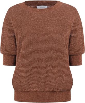 Nukus Nukus - Kinty Top Lurex - Dames - Truien - Bruin - Maat: L Viscose