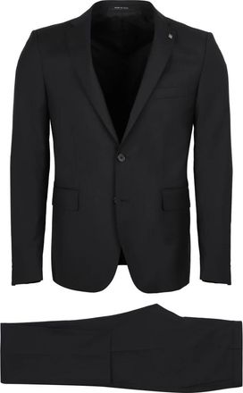 Tagliatore Kostuums, Heren, Zwart, L, Wol, Virgin Wool Two-Piece Suit