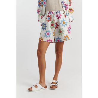 Chinti and Parker Cotton Sol Shorts in Cream/multi at Nordstrom, Size 10