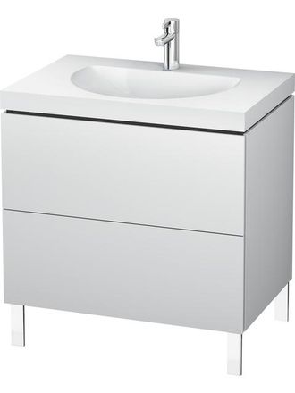 Duravit Lavabo Para Muebles Duravit L-cube C-bonded Con Base, Colgado En La Pared, 120x48 Cm, 1 Extra&iacute;ble, Sin Rebosadero, 3 Agujeros Para Grifos, Color: Robl
