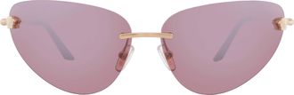 Versace Pink Mirror Silver Gradient Cat Eye Ladies Sunglasses VE2281 10027E 64