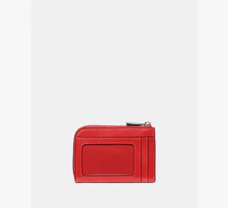 Kate Spade New York Womens Mini Zip Card Case in Red | Smooth Leather