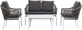 Wanderlust Deco Wanderlust Deco - Conjunto De Mesa Sofa Y 2 Sillones Gris 90x50x40, 58x65x84, 117x65x84