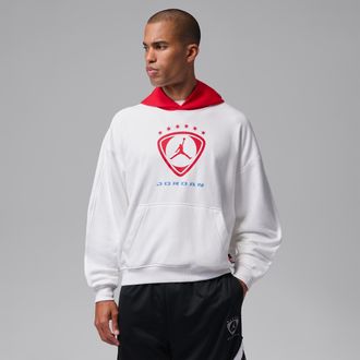 Nike Jordan Mens Jordan Brooklyn Fleece Pullover Hoodie in White | IM8993-100