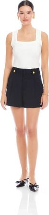 Fifteen Twenty Cassidy Pleated Shorts In Midnight Blue