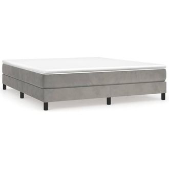 Berkfield Home Box Spring Bed Frame Light Grey 180x200cm Super King Velvet