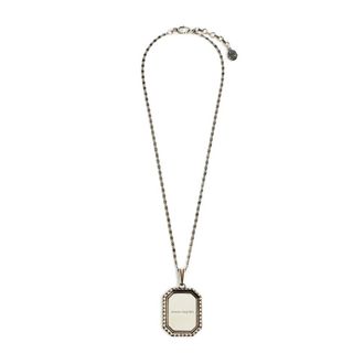 Alexander McQueen Plate Medallion Cameo Chain Necklace - male - Alexander McQueen - Necklaces - Gray - ONE SIZE - Accessories