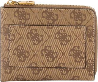 Guess Smmall-Lea 26 Portemonnee - Dames - Portefeuilles - Bruin - ONE Size - Leer - Accessoires