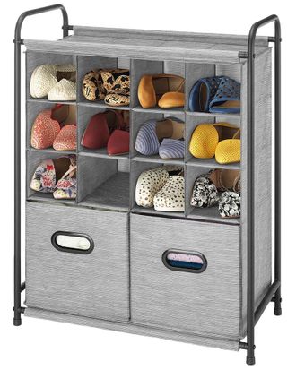 Whitmor Freestanding 12-Compartment Shoe Organizer