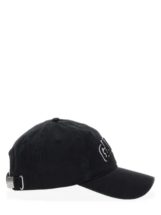 Ganni A6900_099 Organic Cotton Canvas Baseball Cap - Black