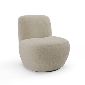 Sia Home Sill&oacute;n giratorio de sal&oacute;n tejido rizo topo