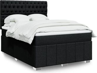 vidaXL Vidaxl - Cama Box Spring Con Colch&oacute;n Tela Negro 160x200 Cm