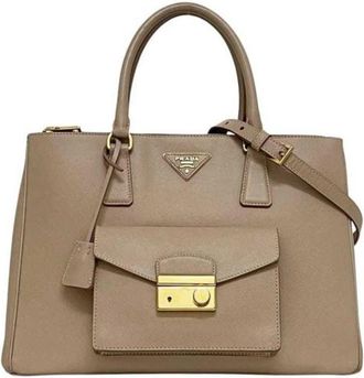 Prada Pre-owned Handbags, female, Beige, Size: ONE SIZE Pre-owned Vintage Handbag