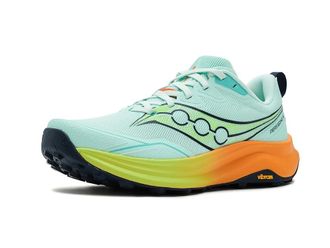 Saucony Peregrine 16 Womens Running Shoes Aqua/Citron : 9.5 B - Medium, Leather