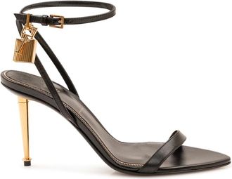 Tom Ford Schoenen, Dames, Zwart, 37 1/2 EU, Leer, Padlock Pointy Naked Sandal 85mm