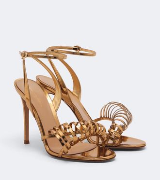 Gianvito Rossi Sandalias de piel metalizada