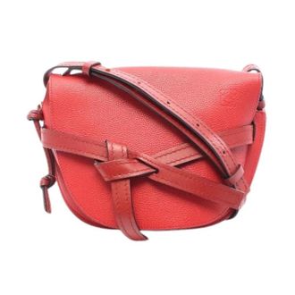Loewe Pre-owned Cross Body Bags, female, Red, Size: ONE SIZE Pre-owned Gate Small Leather Shoulder Bag