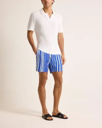 Orlebar Brown Horton Textured Tailored Polo in Thasos Beach at Nordstrom, Size Xx-Large