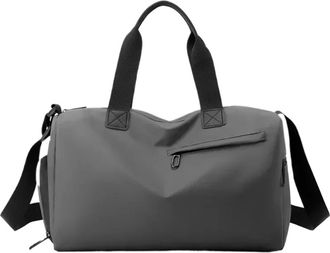 Generic Compatible For Zipper Large Capacity Travel Bags Solid Fitness Thickened Fabric Luggage Sports(Grey)