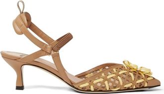 Fendi Brown Woven Pumps