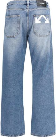 Off-white Mens Blue Cotton Relaxed Fit Jeans Clothing
