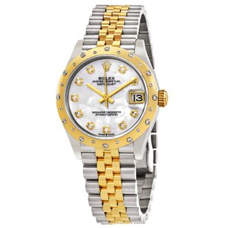 Rolex Datejust 31 Mother of Pearl Diamond Dial Automatic Ladies Steel and 18kt Yellow Gold Jubilee Watch 278343MDJ