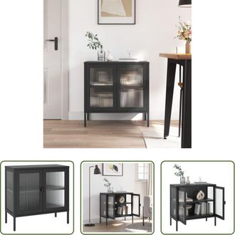 vidaXL vidaXL Credenza moderna - Credenza Nera 70x35x70 cm Vetro e Acciaio