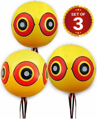 OEM Globos Repelentes - Ahuyentador De Palomas Y Aves - Para Repeler Palomas, Cuervos Y M&aacute;s - Para Usar Con Ultrasonidos/p&uacute;as/redes - Paquete De 3