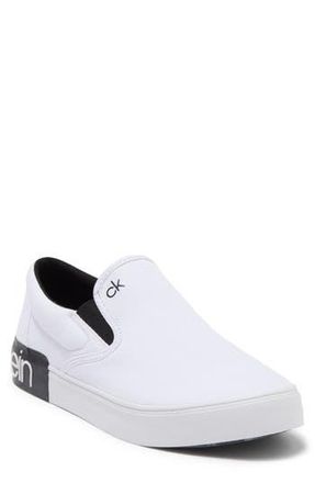 Calvin Klein Ryor Slip-On Sneaker in White Fabric at Nordstrom Rack, Size 10.5
