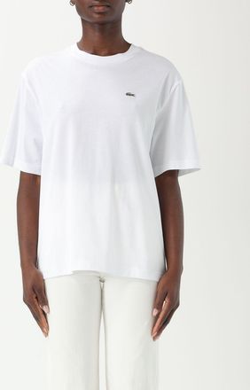 Lacoste T-shirt in cotone con patch logo Lacoste