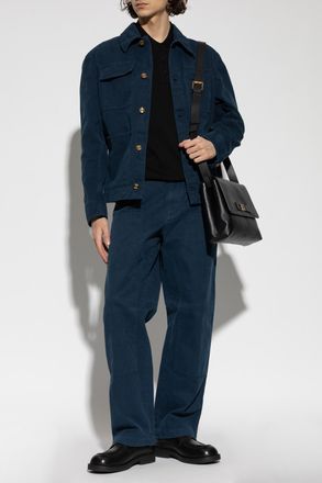 Versace Trousers With Multiple Pockets, Mens, Navy Blue